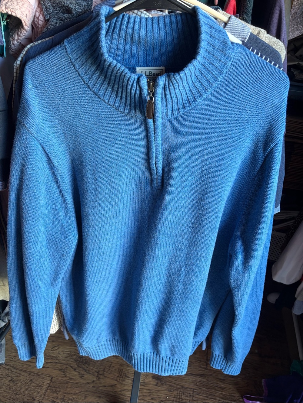 L.L. Bean Men’s Blue Half-Zip Sweater Large
